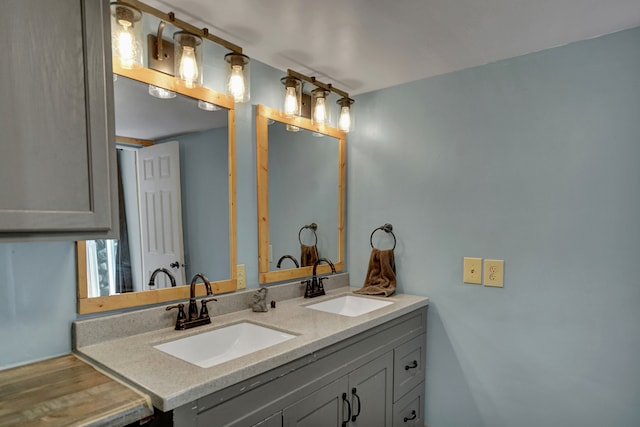 bathroom with double vanity