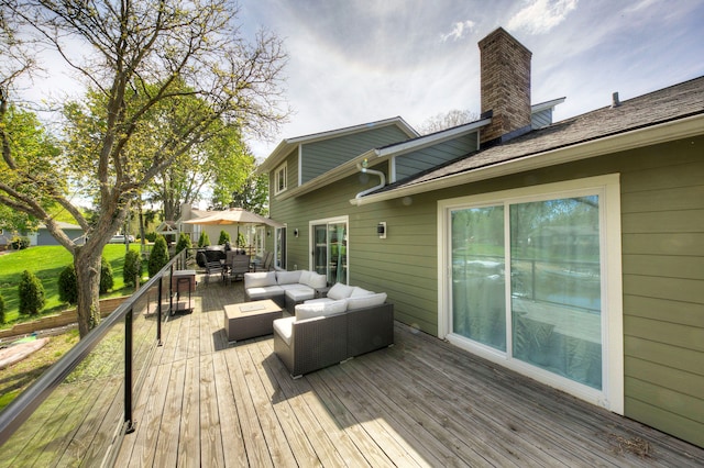 3978 Chanda, Highland, MI 48356 - wooden deck featuring an outdoor living space