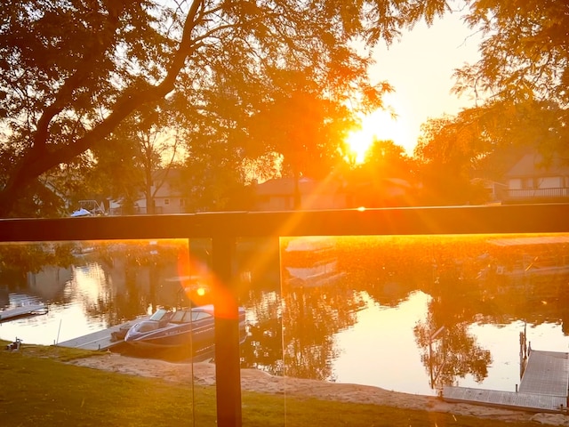 water view with a boat dock