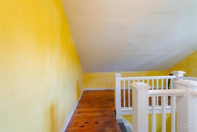 2152 6th St, Bay City, MI 48706 - stairway with lofted ceiling and wood finished floors