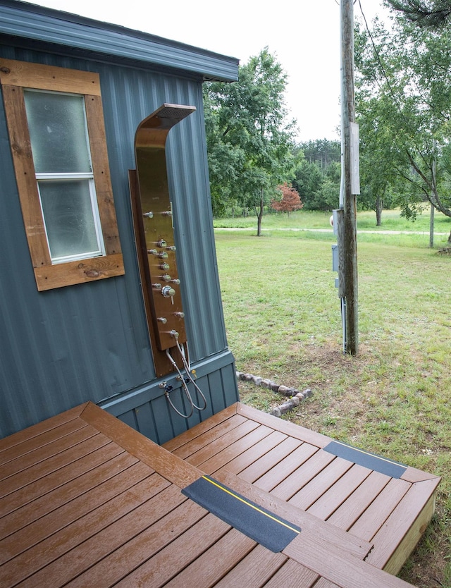 11930 State Rd, Cadillac, MI 49601 - deck featuring a yard