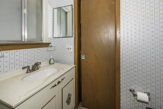1620 Whittier Rd, Ypsilanti, MI 48197 - bathroom featuring wallpapered walls and vanity