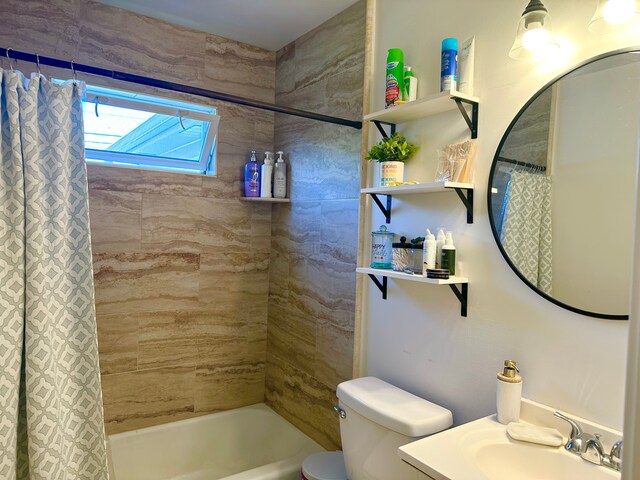 41371 Hamilton Dr, Sterling Heights, MI 48313 - full bathroom with toilet, shower / bath combo, and vanity