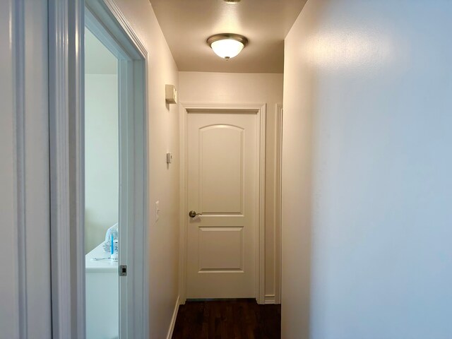 41371 Hamilton Dr, Sterling Heights, MI 48313 - hallway with dark wood-style flooring
