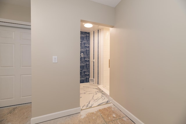 8811 Waruf Ave, Portage, MI 49002 - hall with baseboards and marble finish floors