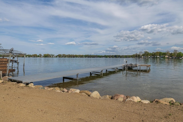 8811 Waruf Ave, Portage, MI 49002 - dock featuring a water view and boat lift