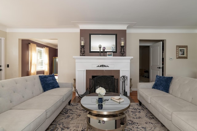 8811 Waruf Ave, Portage, MI 49002 - living area with a fireplace and wood finished floors