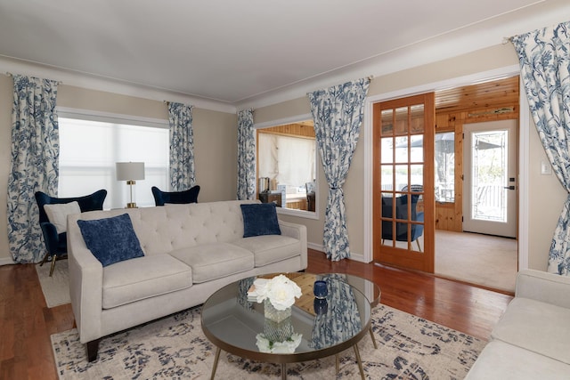 8811 Waruf Ave, Portage, MI 49002 - living area with wood finished floors and baseboards