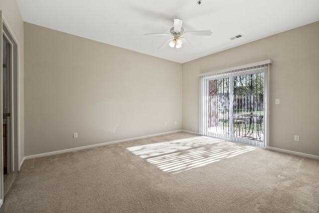 1708 Deepwood Cir, Rochester, MI 48307 - unfurnished room featuring light colored carpet, a ceiling fan, baseboards, and a pendent fire sprinkler