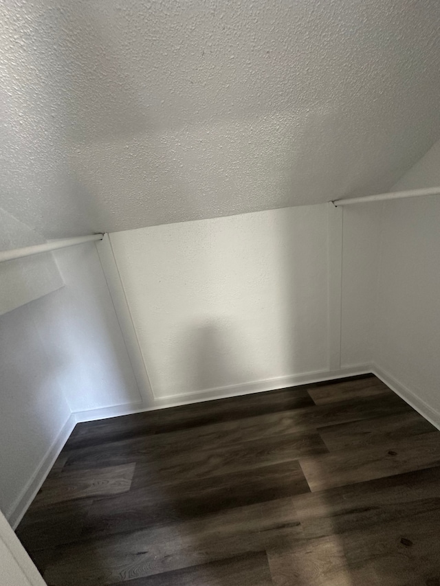 walk in closet featuring dark wood finished floors