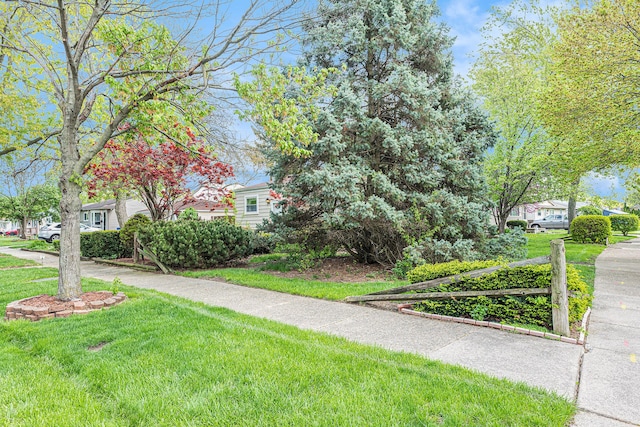view of property's community featuring a yard and a residential view