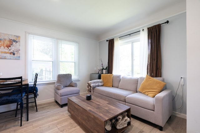 2170 Sonoma St, Ferndale, MI 48220 - living area with healthy amount of natural light, light wood-style flooring, and baseboards