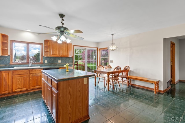 11160 W Ridgeville Rd, Morenci, MI 49256 - kitchen with a sink, open shelves, healthy amount of natural light, and recessed lighting