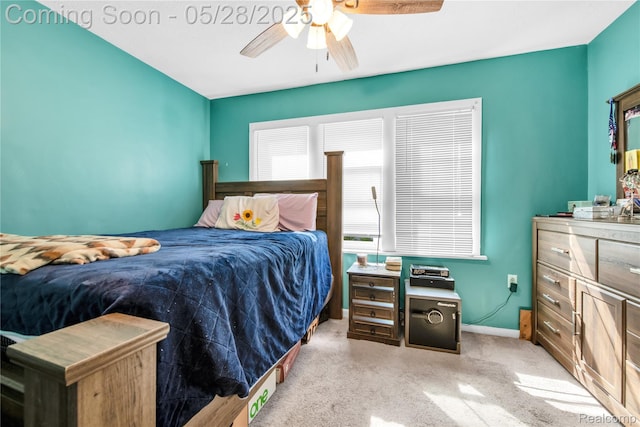 414 Riverview Ave, Monroe, MI 48162 - bedroom with light colored carpet, baseboards, and a ceiling fan