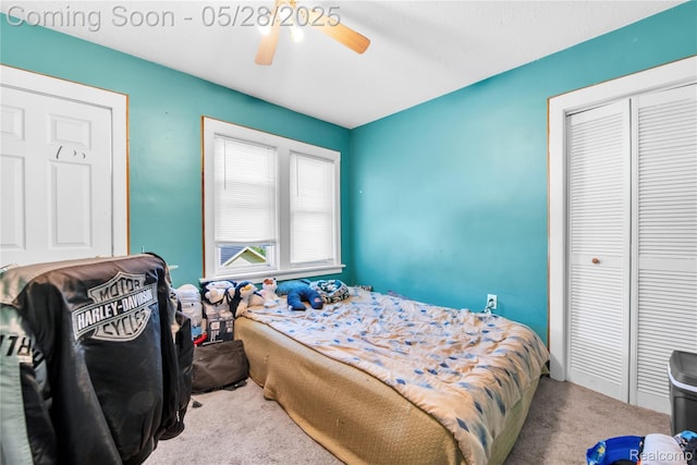 414 Riverview Ave, Monroe, MI 48162 - carpeted bedroom featuring a closet and ceiling fan