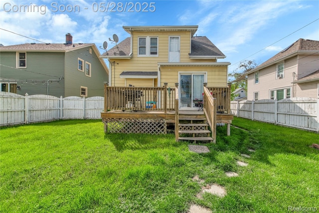 414 Riverview Ave, Monroe, MI 48162 - rear view of house with a deck