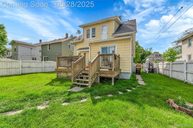 414 Riverview Ave, Monroe, MI 48162 - rear view of property featuring a wooden deck and a residential view