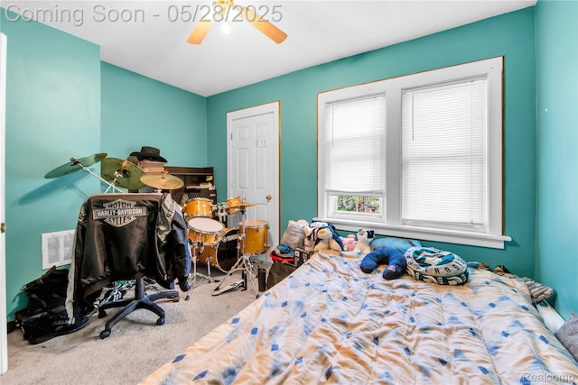 414 Riverview Ave, Monroe, MI 48162 - bedroom with carpet and ceiling fan