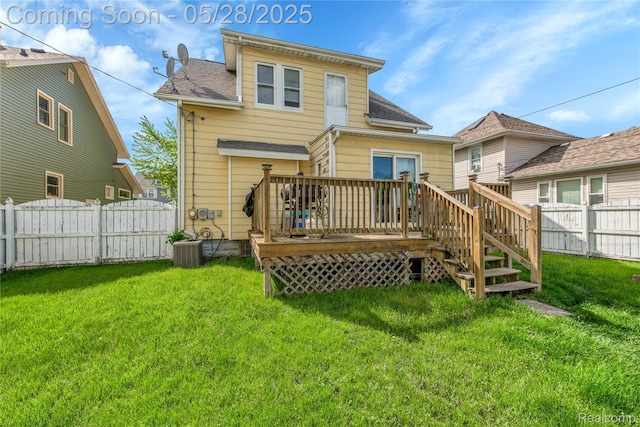 414 Riverview Ave, Monroe, MI 48162 - back of house featuring a wooden deck, central AC, and roof with shingles
