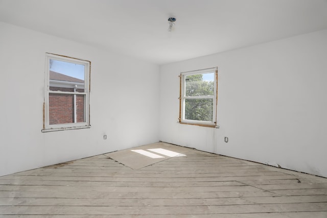 empty room featuring light wood-type flooring