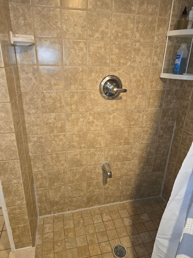 bathroom with tiled shower