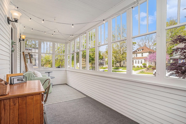 sunroom featuring carpet floors