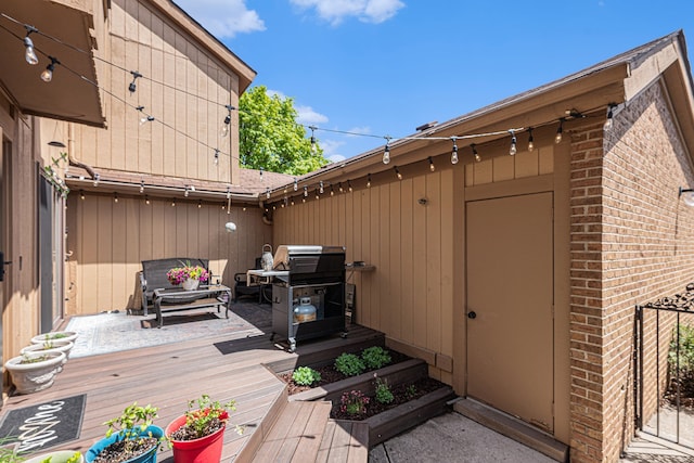 deck with area for grilling