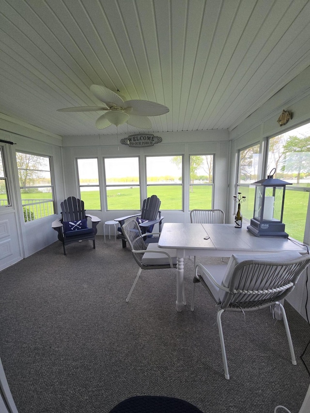 567 Angler Ave, Coldwater, MI 49036 - sunroom / solarium featuring a ceiling fan and outdoor dining space