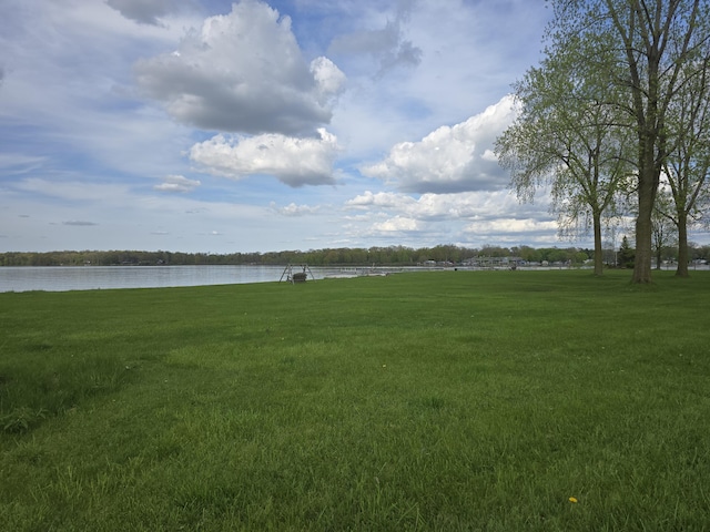 567 Angler Ave, Coldwater, MI 49036 - view of green lawn featuring a water view
