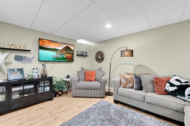 1704 Cassady Place Dr, Plymouth, MI 48170 - living room with a paneled ceiling, wood finished floors, and recessed lighting