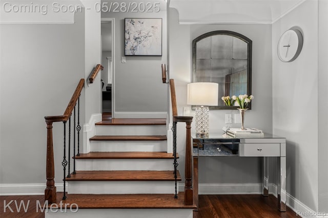 207 Old Perch Rd, Rochester Hills, MI 48309 - stairway featuring wood finished floors and baseboards