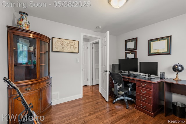 207 Old Perch Rd, Rochester Hills, MI 48309 - home office featuring wood finished floors and baseboards