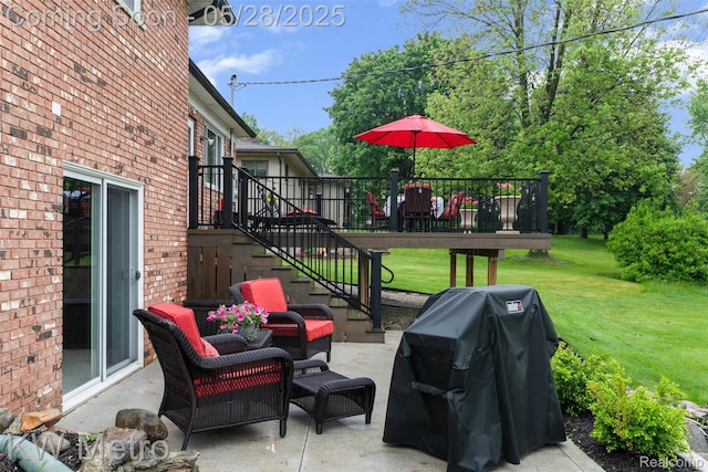 207 Old Perch Rd, Rochester Hills, MI 48309 - view of patio / terrace with stairs, a deck, and area for grilling