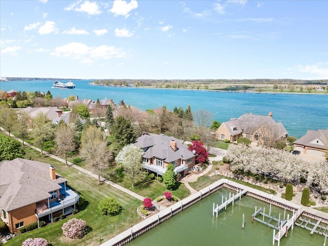 3744 Riverview Ter N, East China, MI 48054 - aerial perspective of suburban area featuring a large body of water