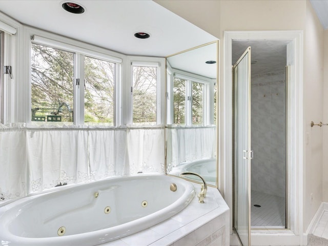 3744 Riverview Ter N, East China, MI 48054 - full bath with healthy amount of natural light, a whirlpool tub, and a stall shower