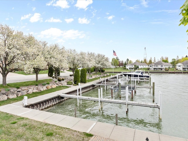 3744 Riverview Ter N, East China, MI 48054 - dock area with boat lift and a water view
