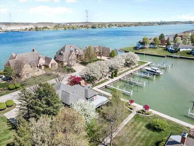 3744 Riverview Ter N, East China, MI 48054 - aerial perspective of suburban area featuring a large body of water