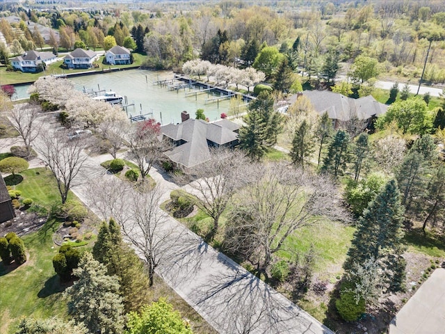 3744 Riverview Ter N, East China, MI 48054 - aerial perspective of suburban area with a nearby body of water