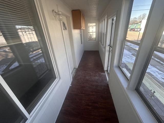 32 E George Ave, Hazel Park, MI 48030 - corridor with dark wood-style flooring and crown molding