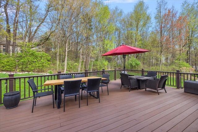 5633 Golf Pointe Dr, Clarkston, MI 48348 - wooden terrace featuring outdoor dining space