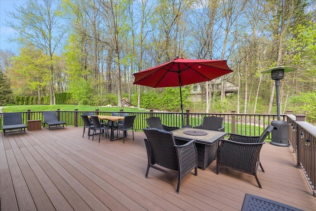 5633 Golf Pointe Dr, Clarkston, MI 48348 - wooden terrace with outdoor dining space
