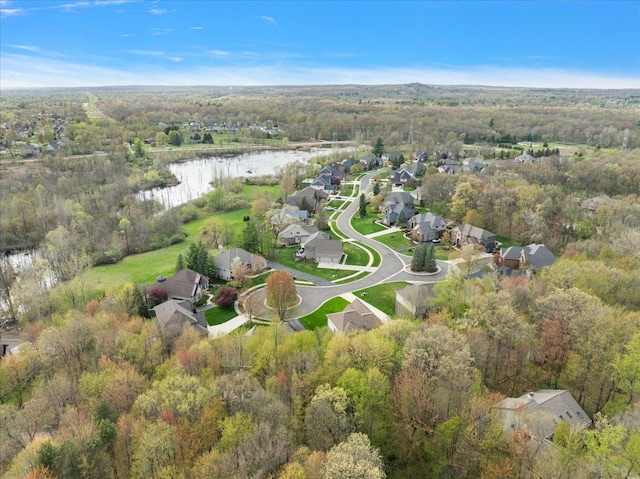 5633 Golf Pointe Dr, Clarkston, MI 48348 - aerial view of property's location featuring a nearby body of water, a forest, and nearby suburban area