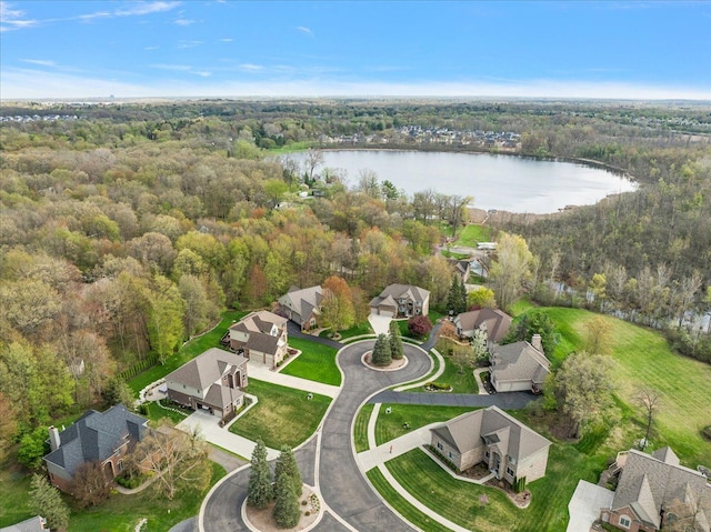 5633 Golf Pointe Dr, Clarkston, MI 48348 - aerial view of property and surrounding area featuring a nearby body of water, a heavily wooded area, and nearby suburban area