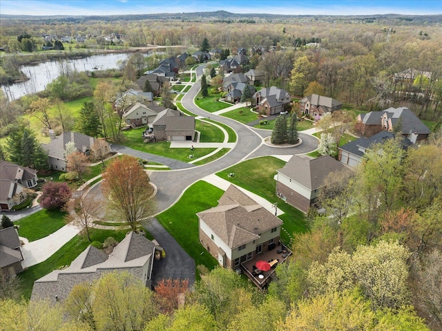 5633 Golf Pointe Dr, Clarkston, MI 48348 - aerial view of property's location with nearby suburban area, a large body of water, and a forest