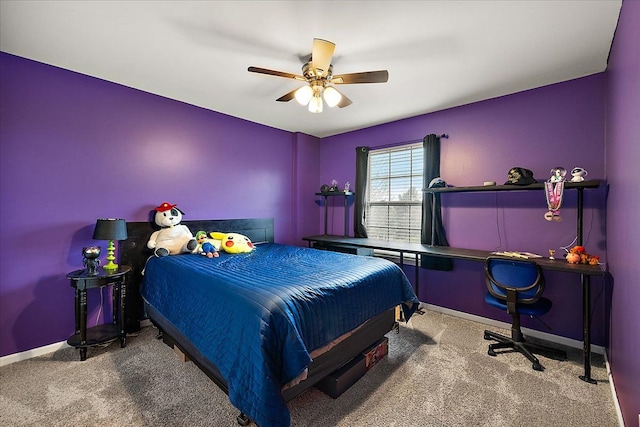 5633 Golf Pointe Dr, Clarkston, MI 48348 - bedroom featuring carpet flooring, baseboards, and ceiling fan