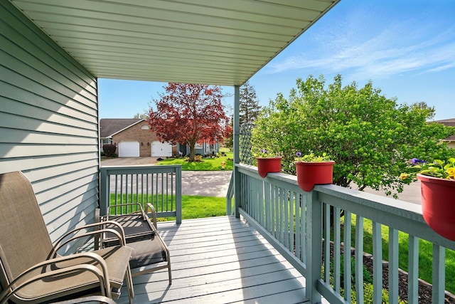 deck featuring covered porch