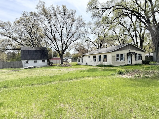view of yard with fence