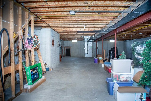 unfinished below grade area with heating unit