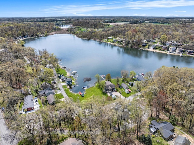 7379 Wimpole Dr NE, Belding, MI 48809 - aerial view of property and surrounding area featuring a large body of water, a forest, and nearby suburban area