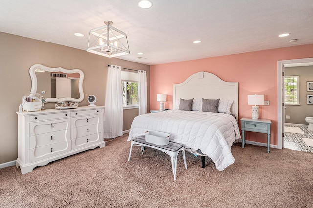 7379 Wimpole Dr NE, Belding, MI 48809 - bedroom with light carpet, multiple windows, recessed lighting, and baseboards
